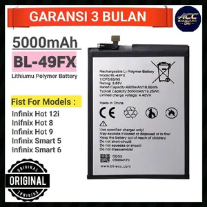 Baterai BL-49FX For: Infinix Hot 12i / Inifnix Hot 8 / Infinix Hot 9 / Infinix Smart 5 / Infinix Smart 6 Batrei Battery BL49FX Original 100% Termurah