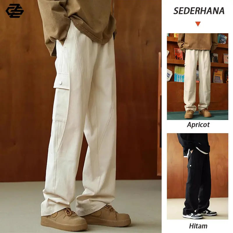 Celana cargo panjang pria unisex Celana kargo Korean style Loose pants baggy oversize pria gombrong celana remaja laki laki celana panjang hitam celana joger pria kulot korea celana fashion pria sweatpants celana kasual pria celana keren