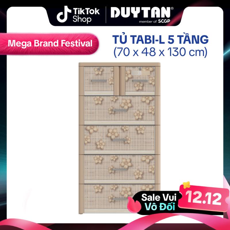 【NDT x Hoàng Vinh VN Tủ quần áo Tabi-L 5 tầng ngăn kéo bền chắc đựng được đồ chơi vật dụng nhà cửa nhựa Duy Tân nhiều màu sắc lựa chọn