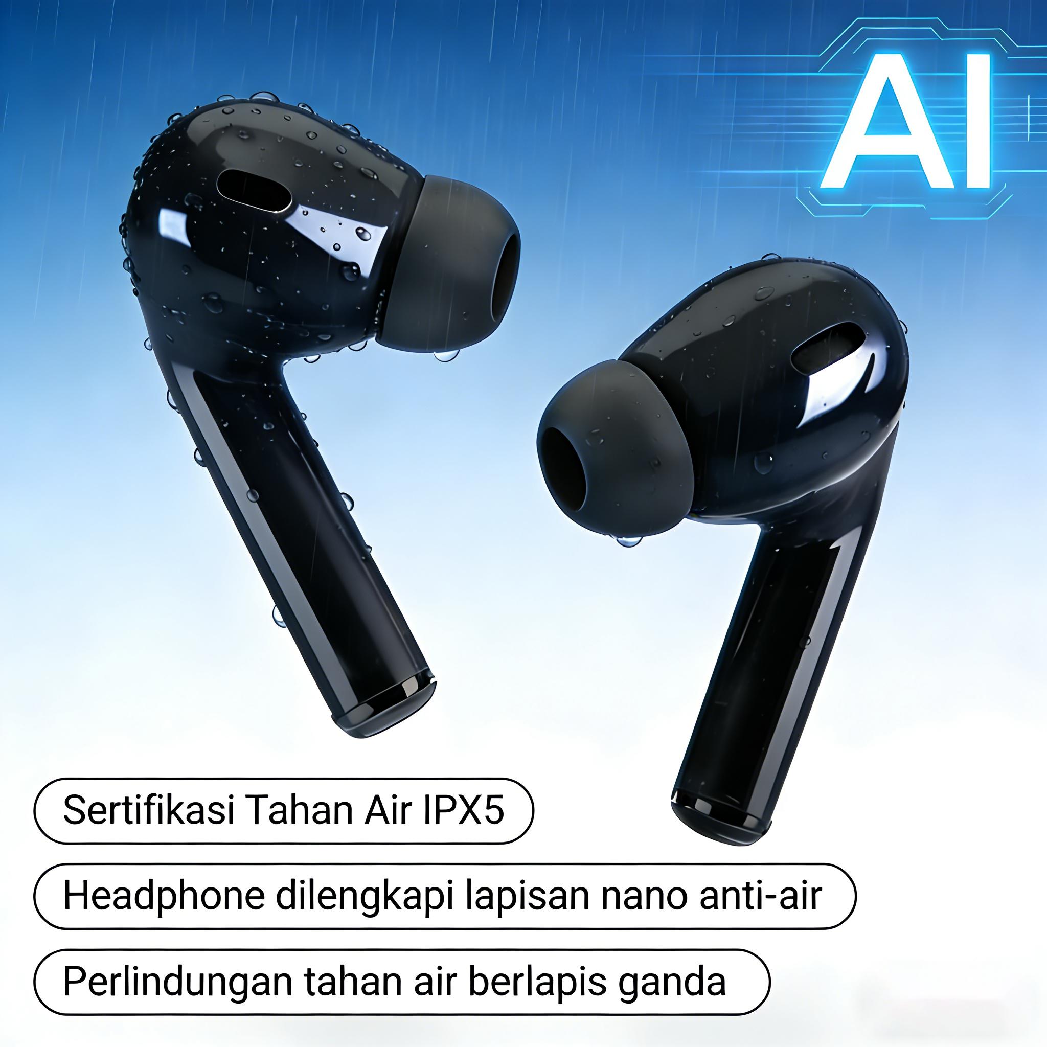 【2026 New】Eikelk Hsz Phantom x8 TWS Earphone AI Percakapan & Translator, Waterproof Deep,Baterai Ekstra Panjang, Bass Boost, 3D Surround, ANC Pintar - UntukGame, Call, Musik, Olahraga, Penerjemah Travel Multibahasa