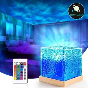 Sky LED Lampu Proyektor Aurora Glow Lamp Kotak RGB Remote Control Baterai Tahan Lama 5 Jam USB Portabel Desain Minimalis untuk Ruang Tidur dan Estetik Baterai Minimalis Usb