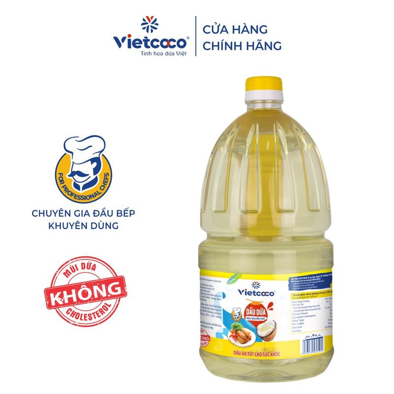 Dầu Dừa Nấu Ăn Vietcoco 100% Nguyên Chất - Chai 2 Lít