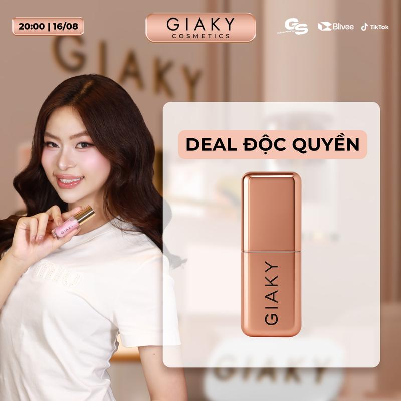 DEAL CỰC SỐC Má hồng kem Gia Kỳ 004 Keo lì tái châu Hồng Baby chứa nhũ ngọc trai dưỡng ẩm lâu trôi lành tính diu nhẹ cho da Hydrating & Shimmering Liquid Blush - 5g Mỹ Phẩm Cosmetic Trang Điểm