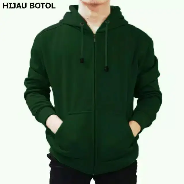 Jaket hoodie pria ziper polos big size XXXL 8