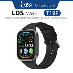 [AI Voice]LDS Smartwatch T19F Bluetooth jam tangan digital Smart Watch Wanita Anti Air JamTangan Pintar IP68 Layar AMOLED jam hp
