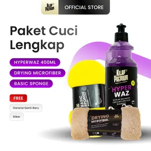 Washing Kit (Paket Cuci Motor) I Kilap Premium - Shampoo Motor Mobil Hi-Foam Ph-Balanced, Sponge Cuci Kendaraan Motor Mobil, Drying Edgeless Microfiber Car, Sabun Cuci Mobil