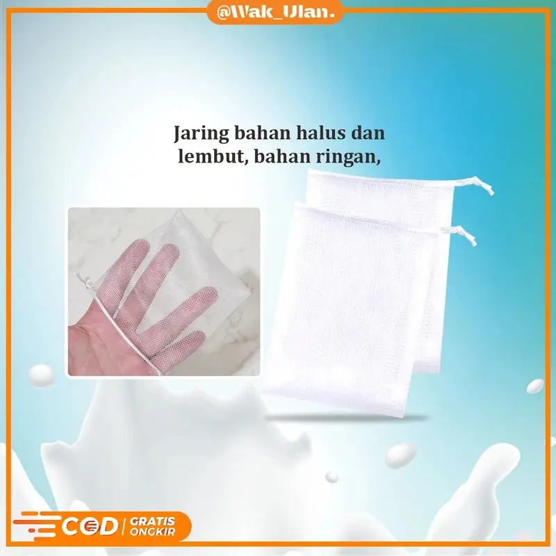 Kantong Sabun Jaring Pembuat Busa Manual Halus untuk Sabun Batang / Soap Foaming Jaring Sabun Mandi Serbaguna dengan Tali 7