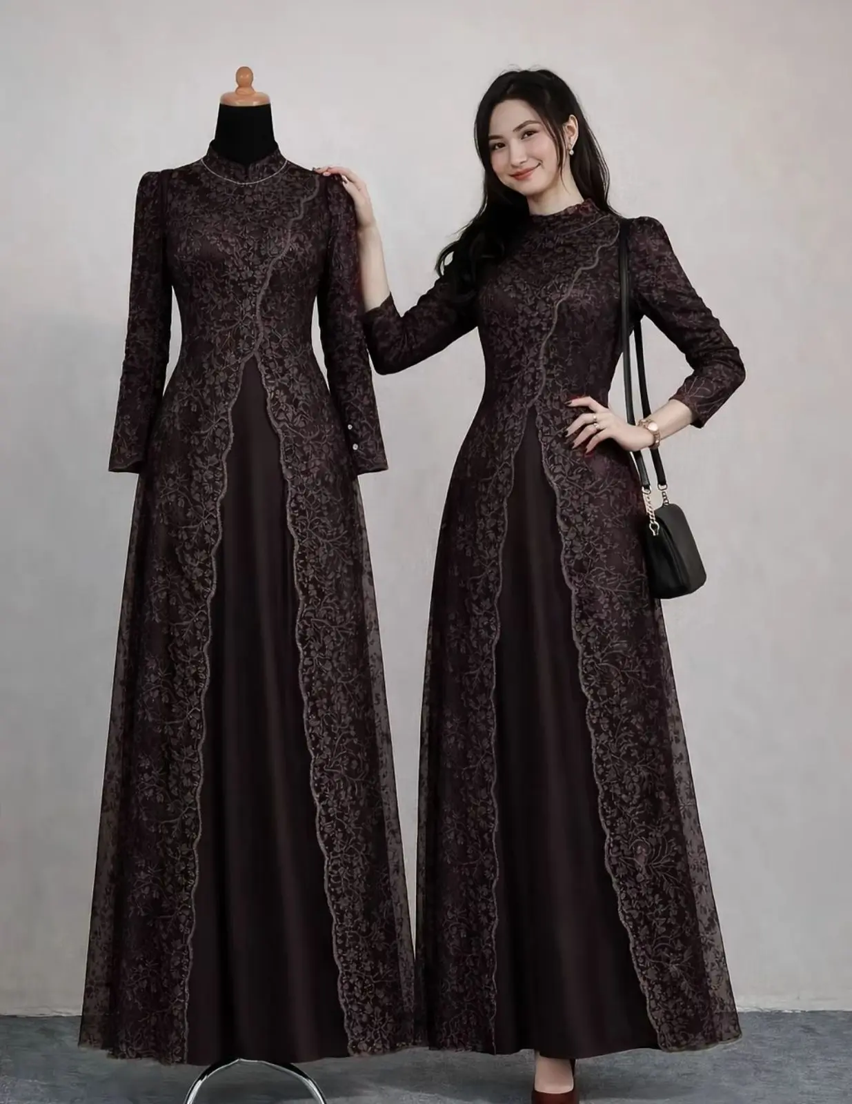 Tazkia Dress Kondangan Wanita Jumbo Model Simpel Full Brukat Mewah 2026 Kekinian