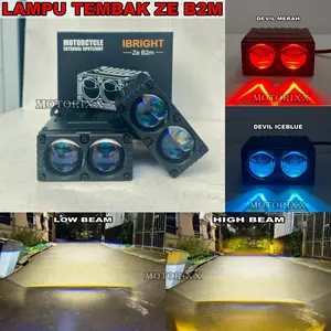 Lampu Tembak Biled 2 Mata ZE B2M Bluelens Cut Off Rapi Biled 2 Kipas Pendingin Devil eyes
