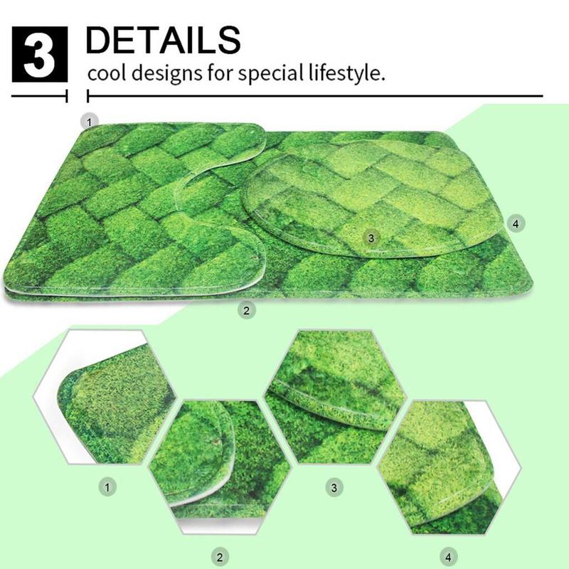 Product Introduction of 3pcs Bathroom Rug Set Toilet Contour Lid Cover Non Slip Bath Mat 20