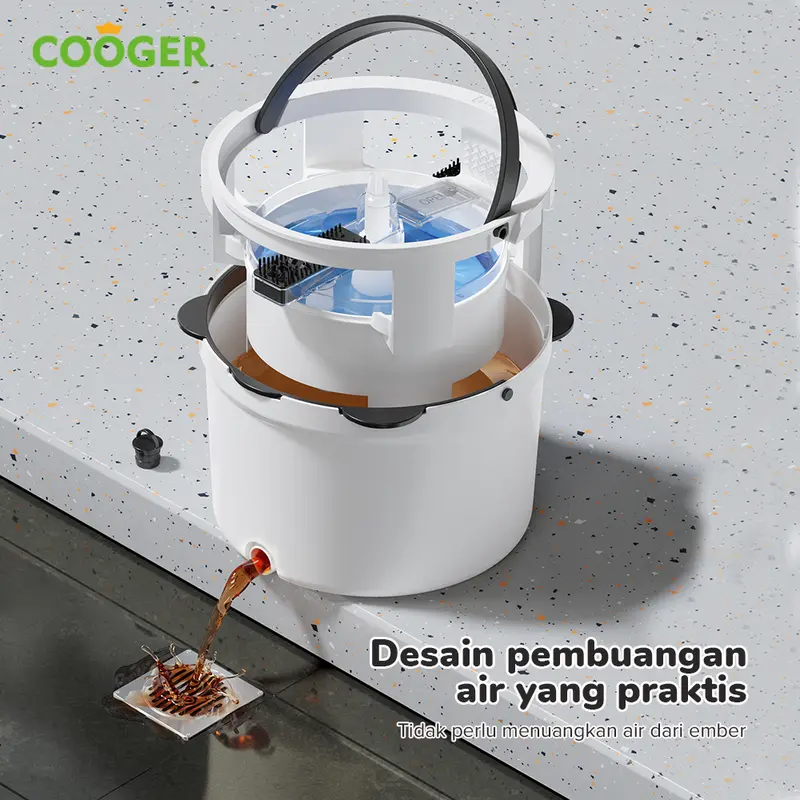 COOGER Electric Pel Panda Plus Dual Clean Mop Upgrade Spin Mop Upgrade Air Bersih Air Kotor Terpisah 3
