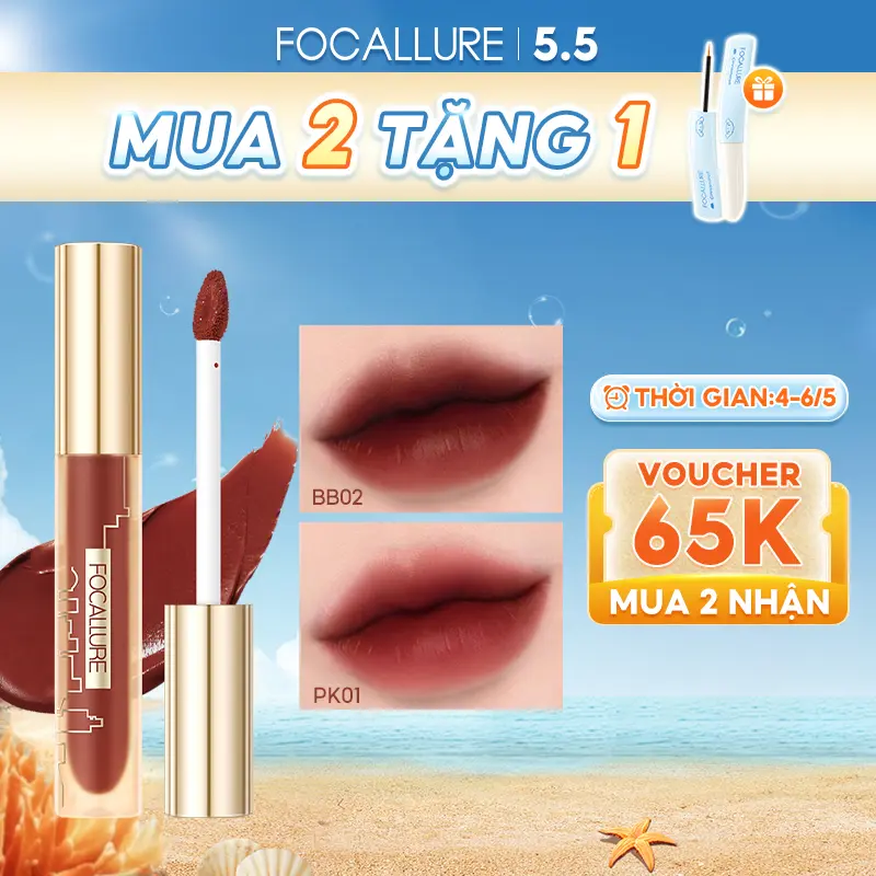Focallure Son Nhung Lì Hỗ Trợ Dưỡng Ẩm Lâu Trôi Mềm Mịn Như Nhung