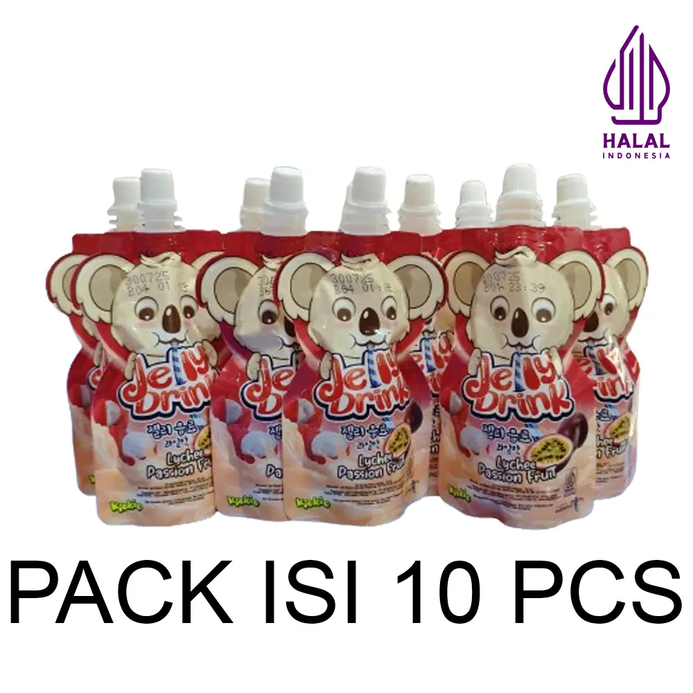 [PACK ISI 10] Kiokio Minuman Jelly Leci – Markisa, Stroberi – Kiwi, Mangga – Persik, Raspbery – Semangka HALAL 70ml Food Jeli Makanan Pudding Manis Strawberry Puding Susu