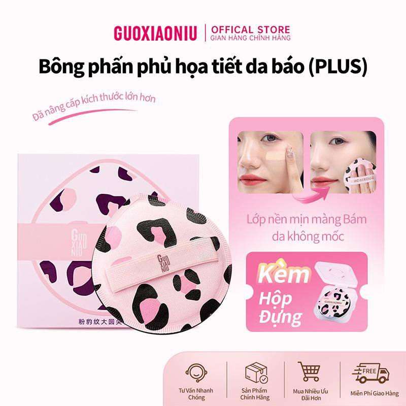 GUOXIAONIU Bông Mút Báo Plus Size - Siêu Mềm Không Ăn Kem Nền Có Dây Co Giãn Dùng Được Khô Ướt Tặng Hộp Đựng Xịn Lớp Nền Mịn Màng Lên Màu Chuẩn