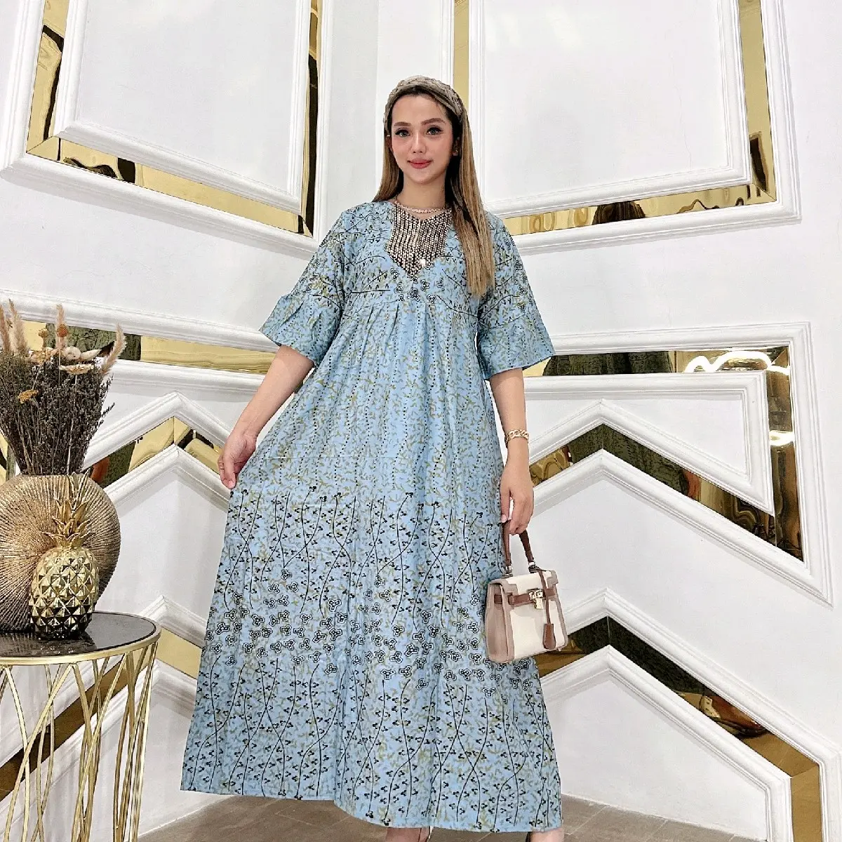 [Batik Maria] gamis rayon susun |dress ameera rayon Renda sultan