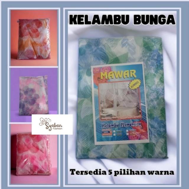 Product Introduction of KELAMBU TIDUR KOTAK || KELAMBU MOTIF BUNGA || KELAMBU TIDUR JUMBO 200x200 KELAMBU TIDUR MOTIF Biru Kain Kuning 1