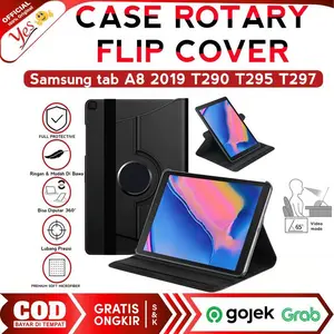 Redy Case For Samsung Tab A8 2019 | T290 T295 T297 Flip Cover Rotary 360 Full Protection Leather Case Standing Casing Kulit Premium