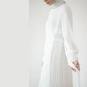 Terlaris Taima By Aska Label - Gamis Wanita Details Pleats Maxi Dress Panjang Wanita Warna Putih, Grey, Hitam High Quality