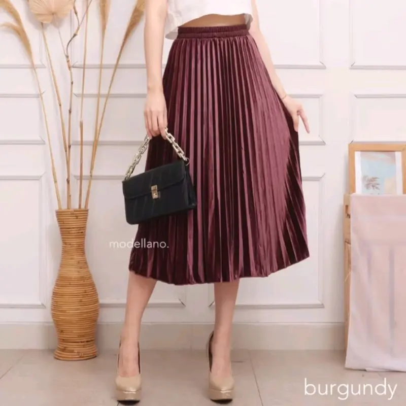 Rok bludru 7/8.rok plisket bludru tebal 7/8 premium 5