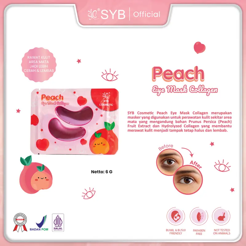 'SYB COLLAGEN CRYSTAL PEACH EYE MASK 6 GR 2