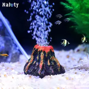 hiasan aquarium ornamen gunung berapi airstone