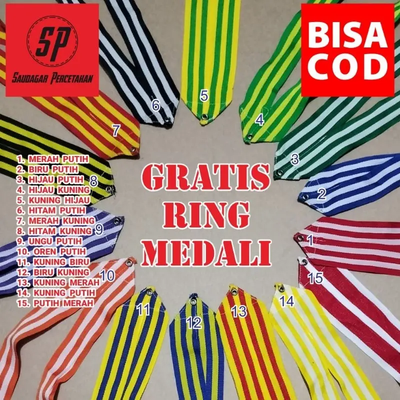Tali Medali sudah gratis ring medalinya  Tali mendali