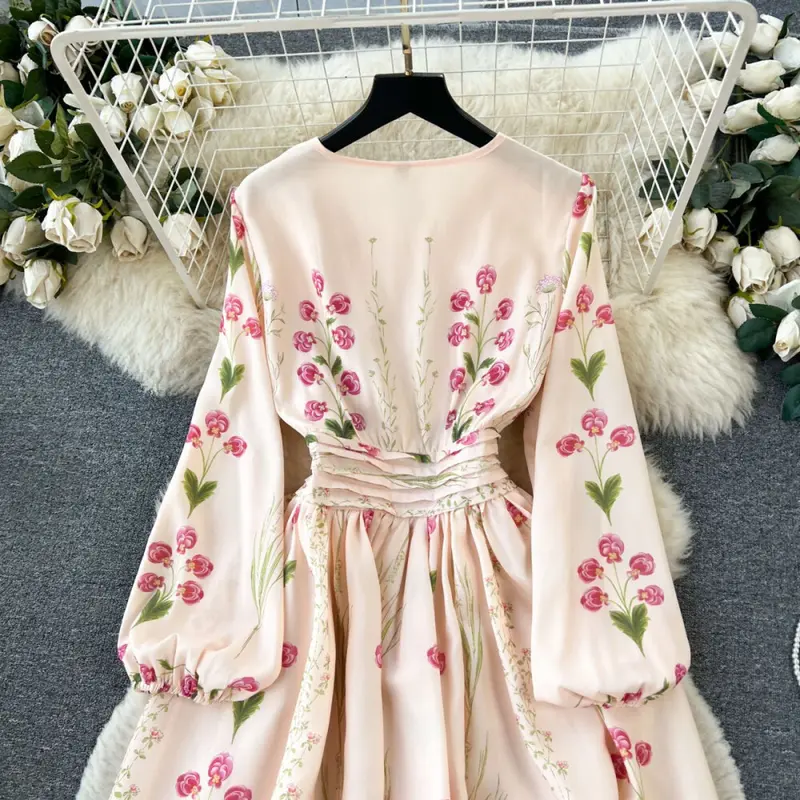 【ready stock】FADFAD Long-sleeved flared, classic slim French style dress 3