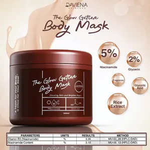 Daviena Skincare - The Glow Getter Body Mask 1kg Mencerahkan Kulit Mengangkat Sel Mati & Melembabkan Dengan Niacinamide 5% & Glycerin 2%
