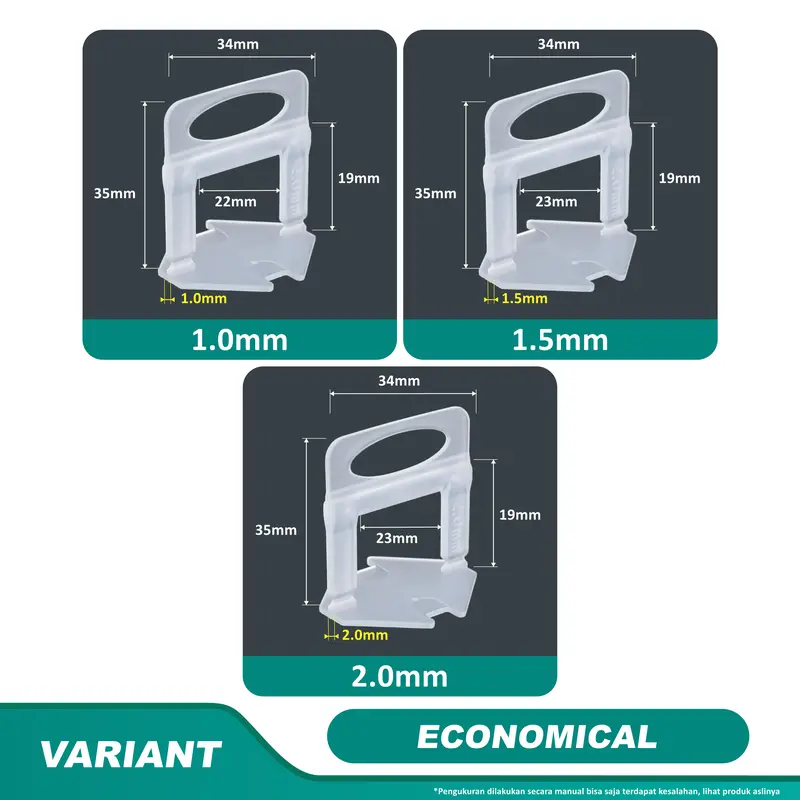 ASTEEL Klip Clip Nat 1.5mm Ekonomi Alat Perata Pasang Keramik Granit Lantai Dinding Tile Leveling Spacer Wedge Pasak 7