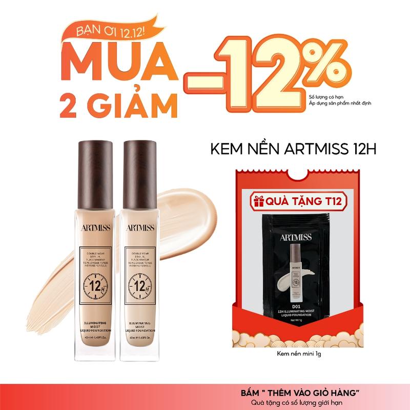  Kem nền ARTMISS mỏng nhẹ lâu trôi giữ nền kéo dài 40ml Cosmetic Mỹ Phẩm 