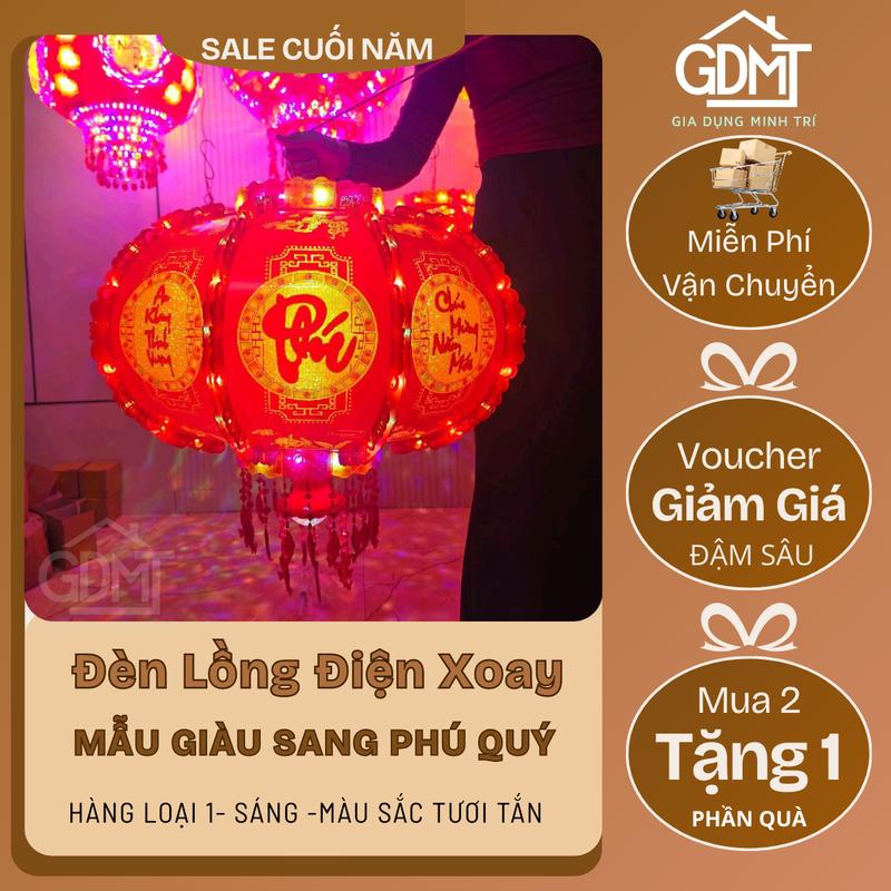  Đèn Lồng Điện Xoay 360 Chữ Việt Chúc Mừng Năm Mới Treo Trang Trí Tết 2026 Đẹp Lung Linh 