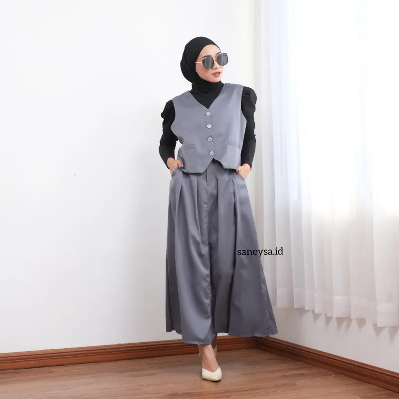 Emma One Set Vintage - Setelan Vest Wanita - Rok Flare Wanita - Rok Panjang Maxi Wanita - Skirt A Line - Rok Panjang Wanita - Rok Payung 5