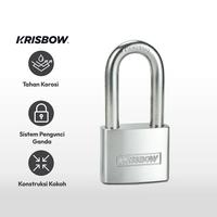 Gambar AZKO Krisbow 5 cm Gembok Stainless Steel Long Shackle - Silver Padlock Aman Kunci Pengaman Lock Manual Pengunci Portable dari AZKO ID Kota Bandung 3 Tokopedia