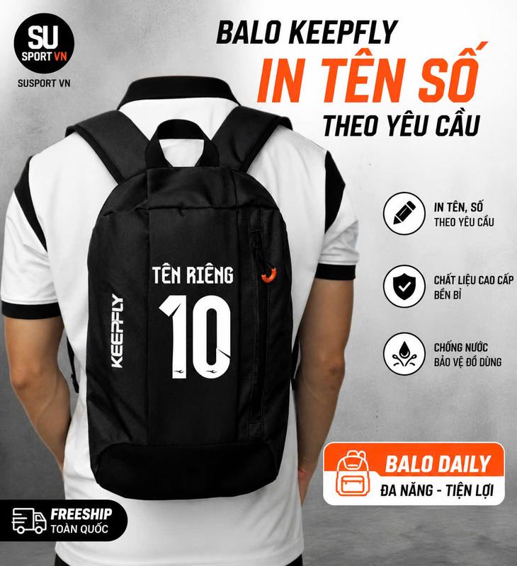 BALO THỂ THAO CHÍNH HÃNG keepfly daily IN TÊN SỐ ,THIẾT KẾ GỌN NHẸ ĐỰNG GIÀY  SPORT
