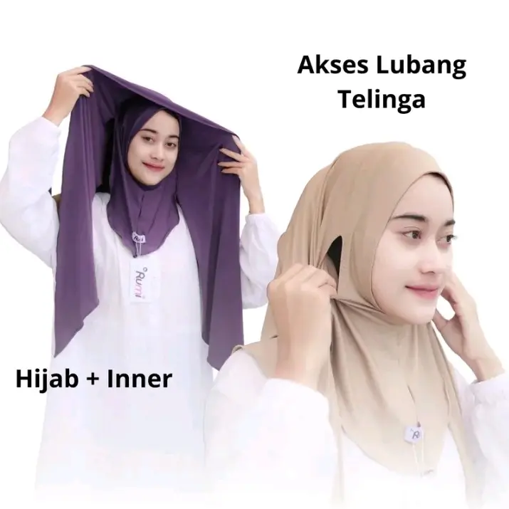 PAKET USAHA isi 4 pcs jilbab segitiga iner ninja instan jersy premium menutupi leherrr hijab nyatu dengan ciput ninja Cantik Nyaman