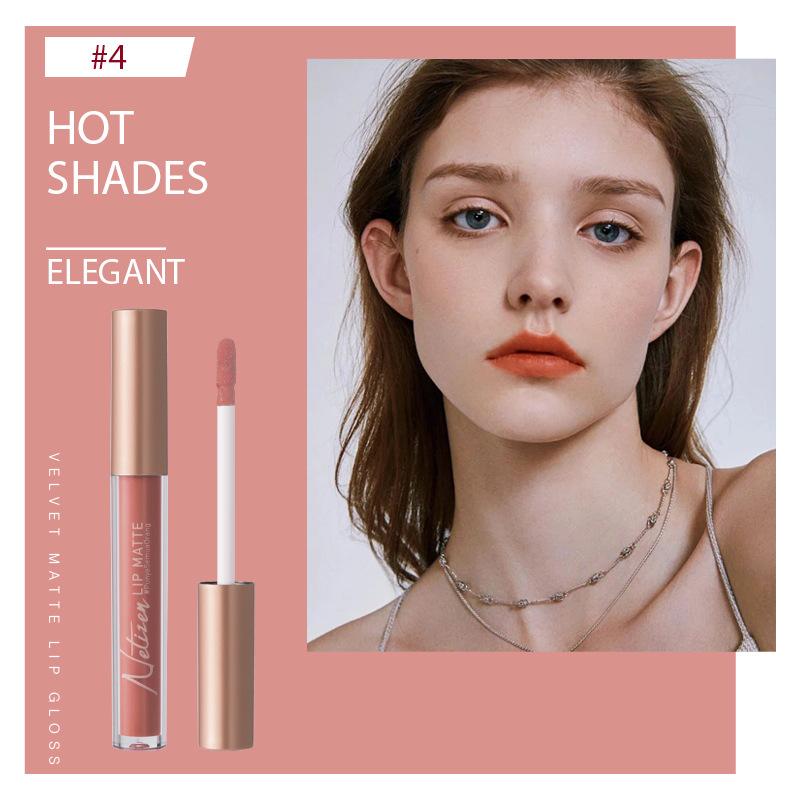 Hot selling matte lip gloss that does not stick to cups, waterproof and not easily fade velvet lip gloss 6