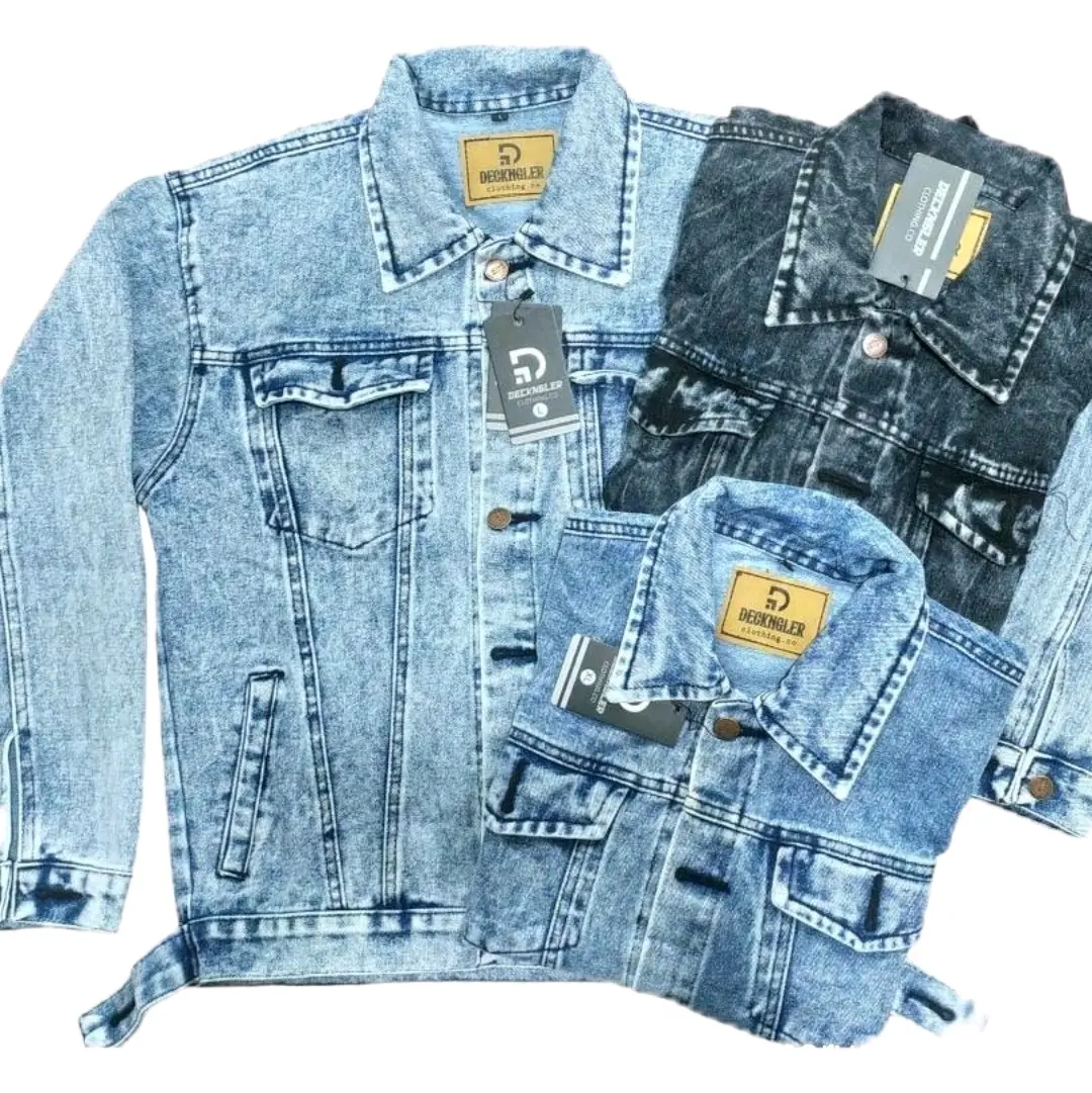 jacket jeans nonstrit baru Casual Jaket Katun Nyaman Pria Biru Denim Keren Panjang Formal Muda Hitam Cowok