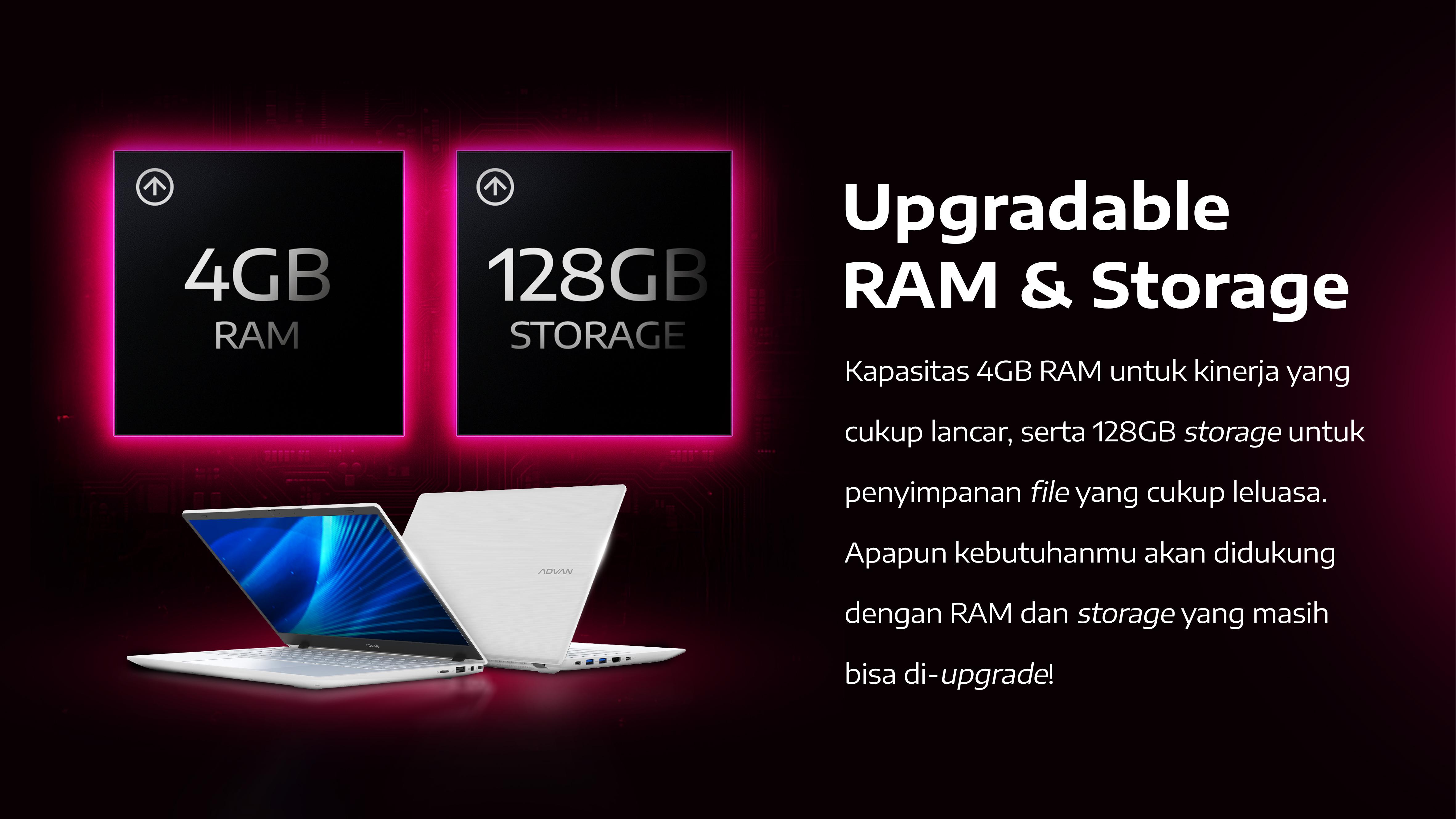 [Exclusive KING KEVIN] ADVAN Soulmate X 14” IPS FHD AMD 3020e 4GB/128GB Free Windows 11 Original Laptop Notebook Upgradeable