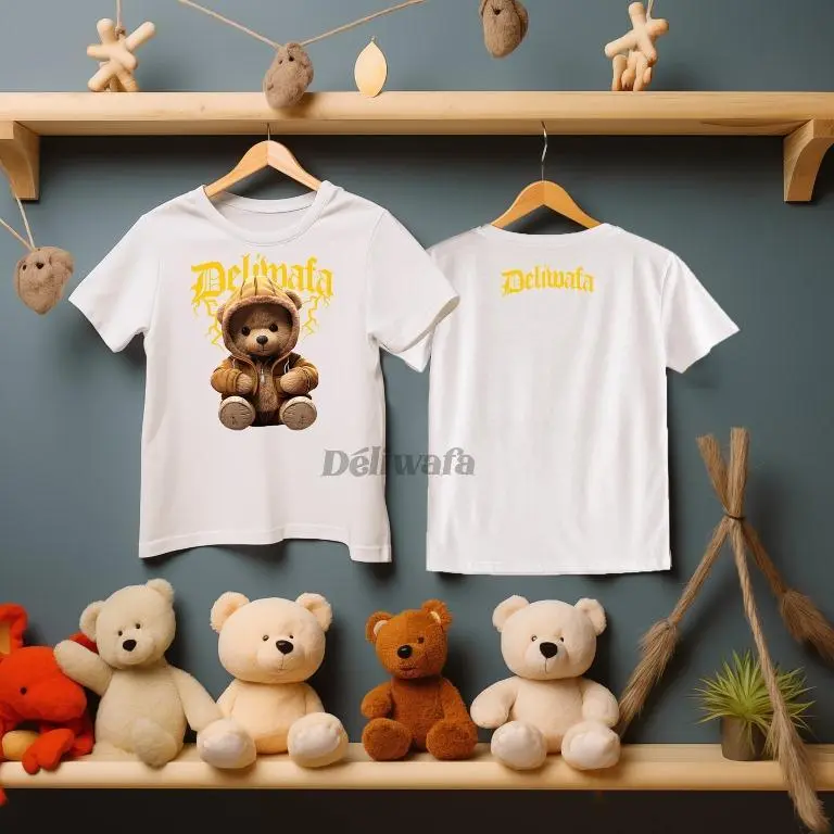 Kaos Anak Deliwafa Kids Cute Bear All Size S M L XL
