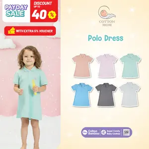 Baju Dress Polo Anak Perempuan Cotton Mom 1-6 Tahun