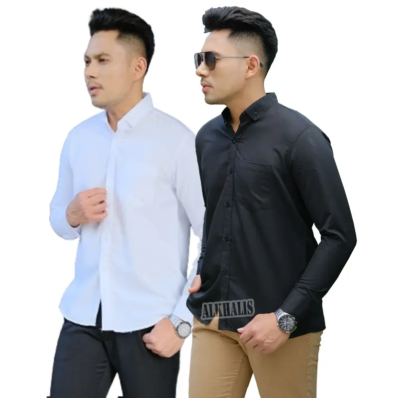 PAKET 2PCS CUMA 50RIBU KEMEJA POLOS PRIA LENGAN PANJANG 3