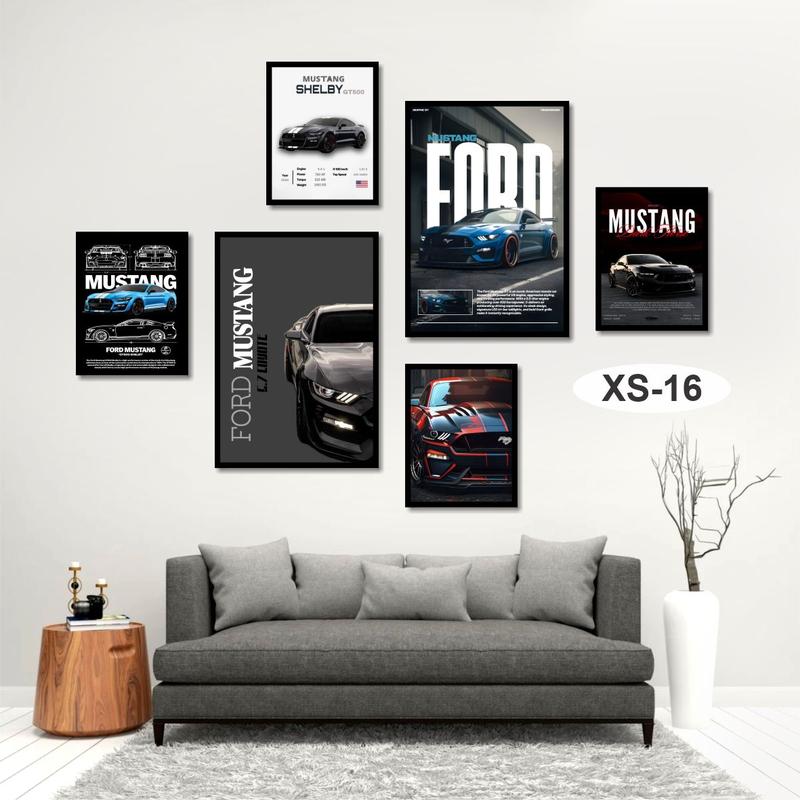 Combo 6 tranh dán tường formex poster siêu xe sang trọng decor phòng khách phòng ngủ phía sau có sẵn keo hai mặt siêu dính Táo Decor