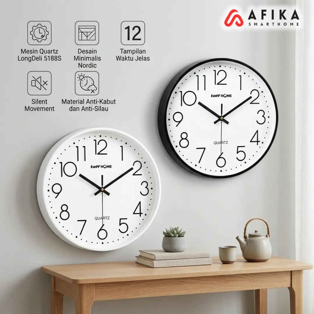 Jam Dinding Quartz Nordic Minimalist Silent Movement 20 cm