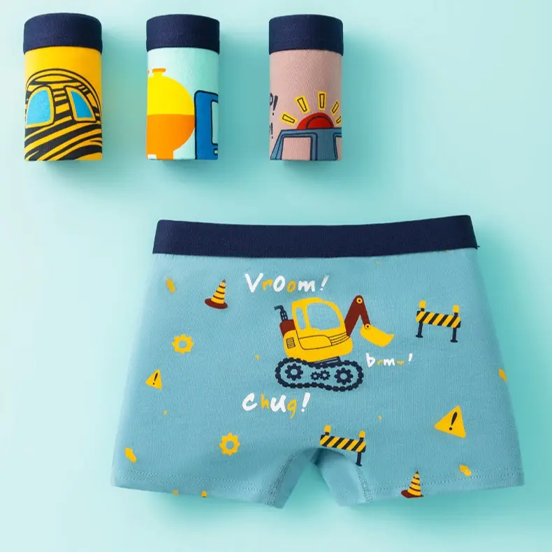 BOBOHO - (1PCS) Pakaian Dalam / Celana Boxer Anak Laki-Laki Motif Kartun Lucu Bahan Katun Lembut / Celana Dalam Anak Laki-Laki 2
