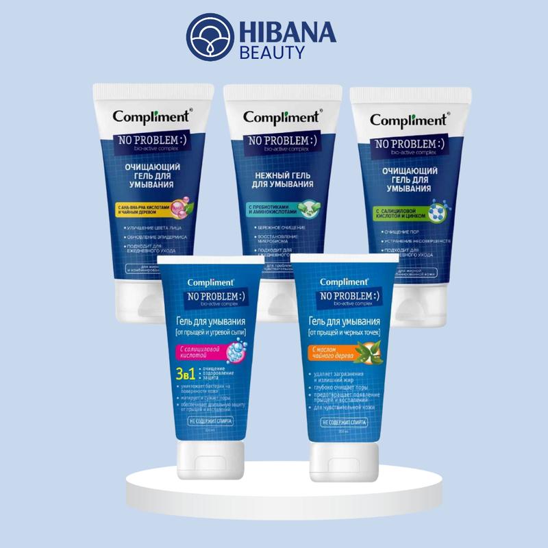 Gel Rửa Mặt Compliment No Problem Giúp Giảm Mụn Cho Da Nhạy Cảm 200ml