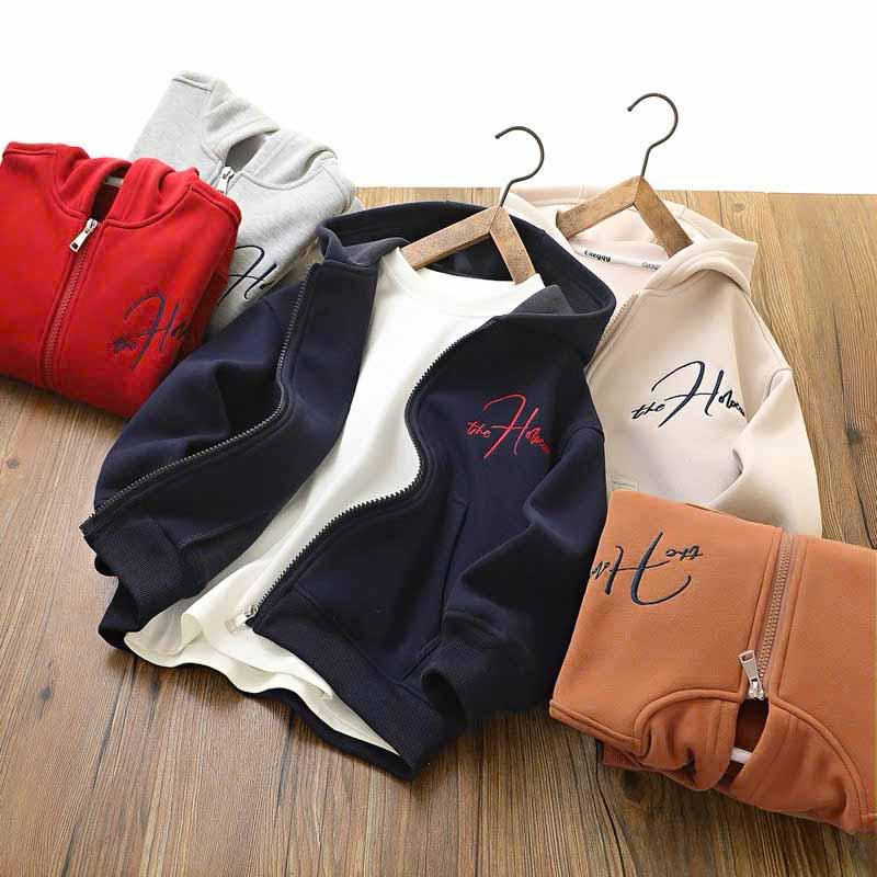 [ Deal Mở Bán ] Áo Khoác Trẻ Em - Áo Nỉ Bông Thêu Chữ TAHO Shopkids Dưới 45kg Tuổi Từ 5-14.