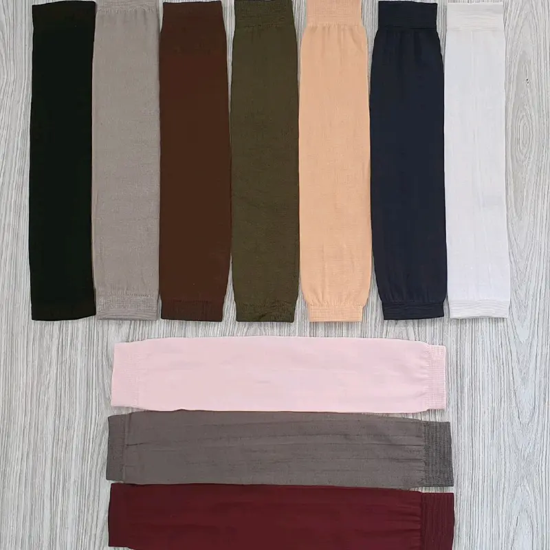 1 Lusin manset tangan selengan kiri kanan bahan poliester Muslim Handsock Panjang Wanita Pria Hitam 4