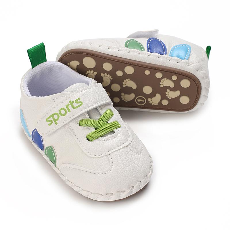 Product Introduction of Baby Shoes Newborn PU Leather Pure White Infant Casual Shoes Classic Boy Girl Patchwork First Walkers Soft Sole Walking 34