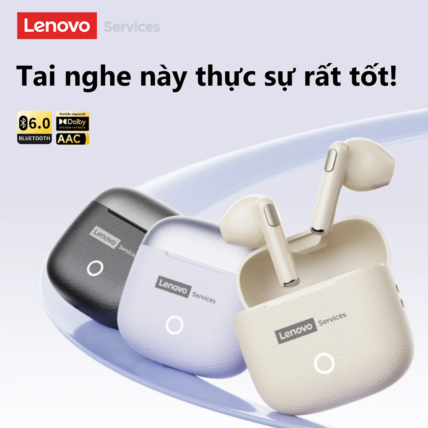 Lenovo LE220 Tai Nghe Không Dây Bluetooth V6.0 | Thiết Kế Giản Dịn + Tủ Sạc Da Little Cabin | AI Dịch Nhiều Ngôn Ngữ | Thoải Mái Đeo Suốt Ngày | Âm Thanh Nguyên Âm | BigBuy360 - bigbuy360.vn