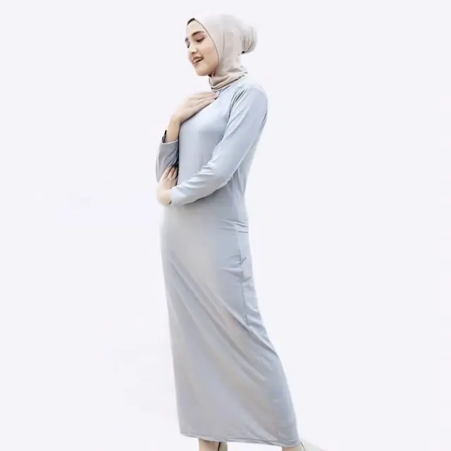 MANSET GAMIS LENGAN PANJANG BAHAN SPANDEK - DALAMAN KAFTAN - INNER DRESS TERUSAN LENGAN PANJANG 5